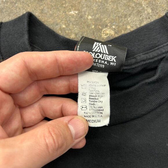 Vintage Harley Davidson Graphic Tee Mens Medium Flames Eagle Las Vegas y2k Black - Picture 7 of 10